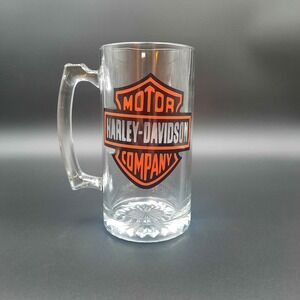 Vintage Harley‑Davidson "Motor Company" Glass Beer Mug – Heavy Duty Classic Logo